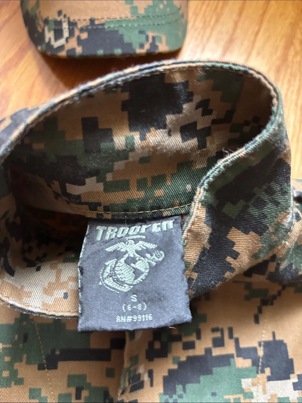 Kids Marine Corp Woodland Camouflage Military Costume Set - small (6-8)